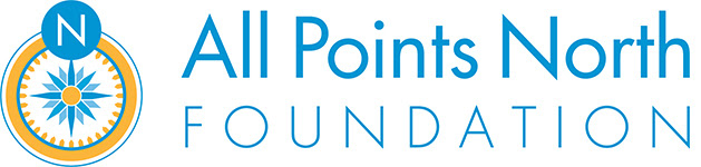 All Points North Foundation logo featuring a blue and yellow compass graphic with a large N, symbolizing educational empowerment, and the organization name written in blue text to the right.